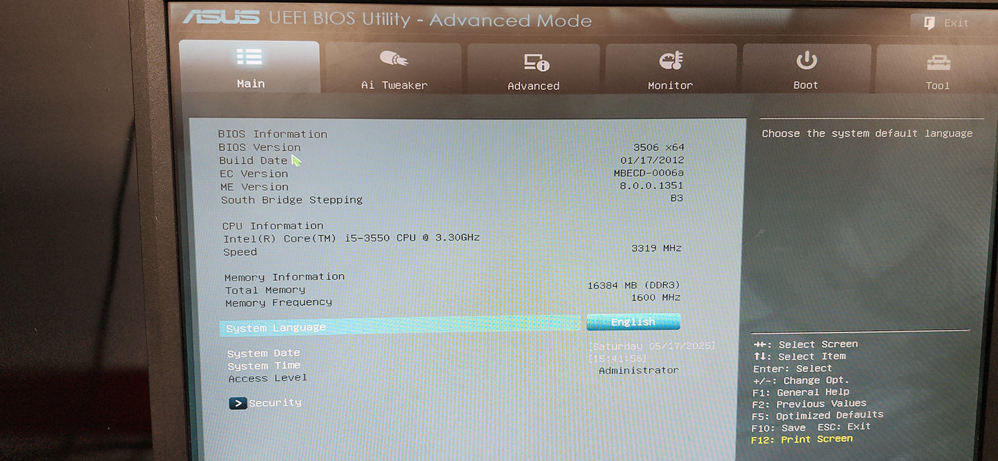 *ASUS P8Z68-V-LX CORE i5 3550