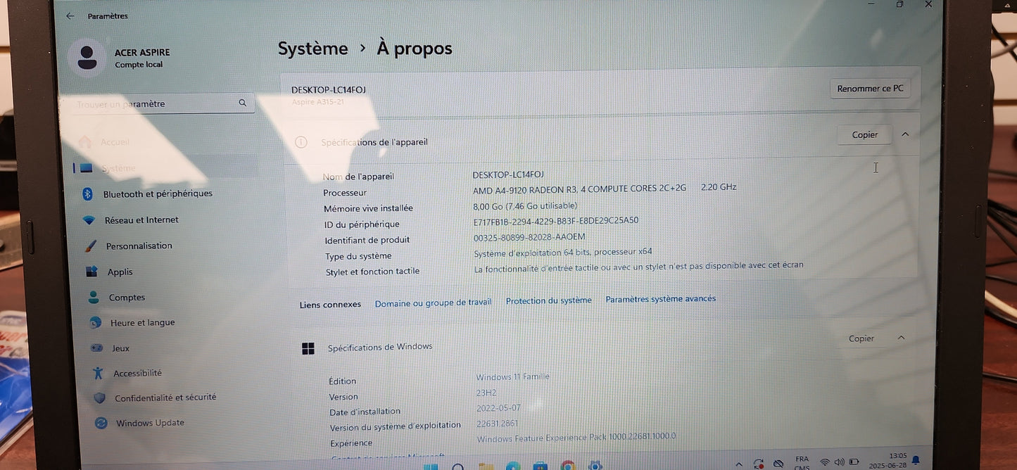 *ACER ASPIRE 3 A315-21 AMD A4 9200 RADEON 4 COMPUTE CORE