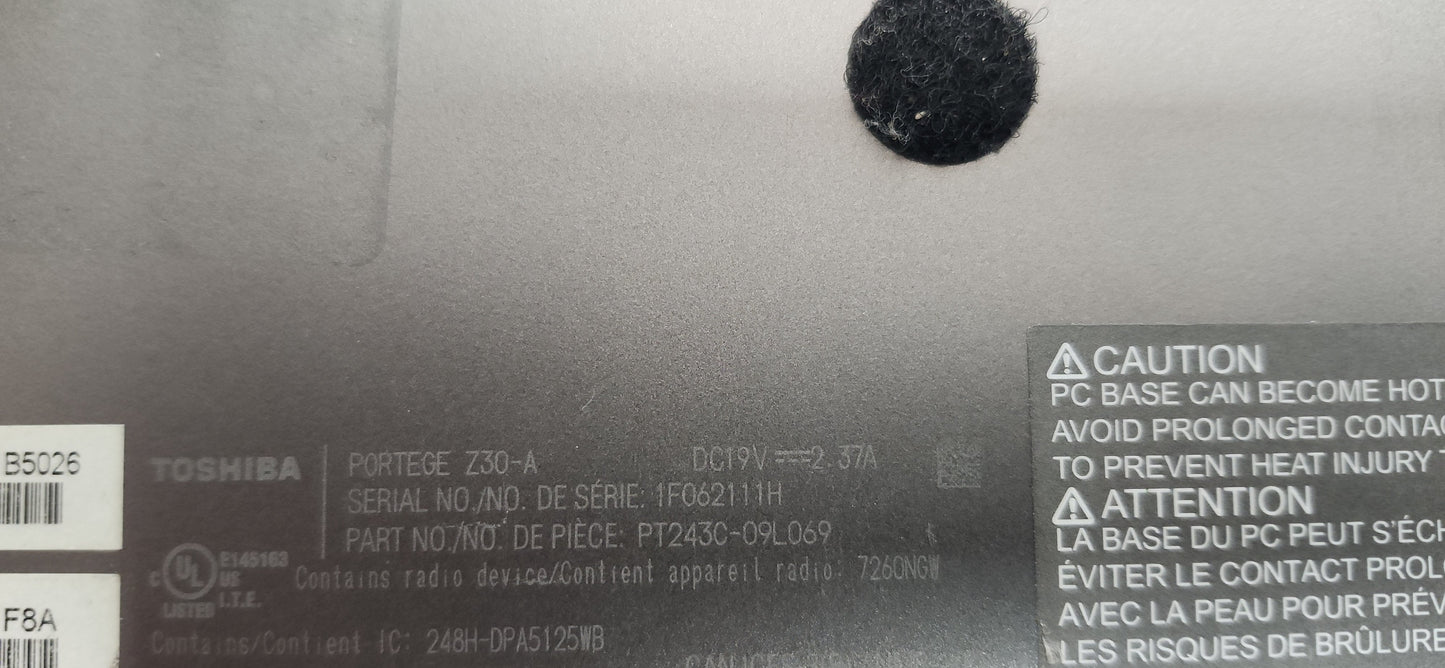 *TOSHIBA PORTÉGÉ Z30A CORE i5 4200U